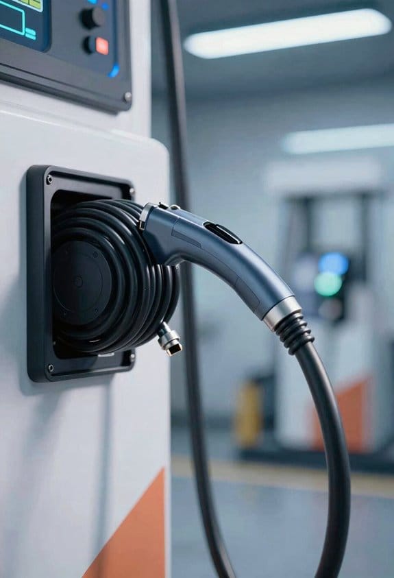 gas pump cable retractor mechanism