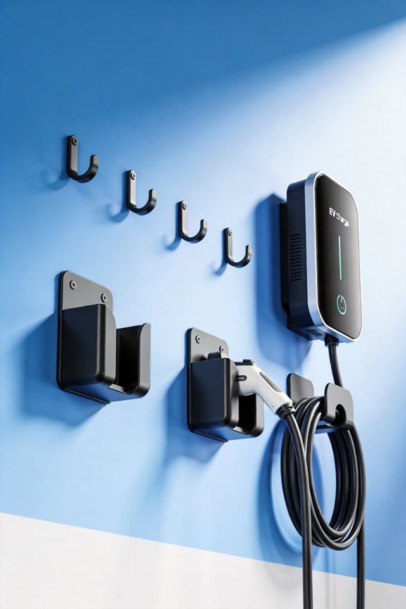 wall mounted charging cable storage